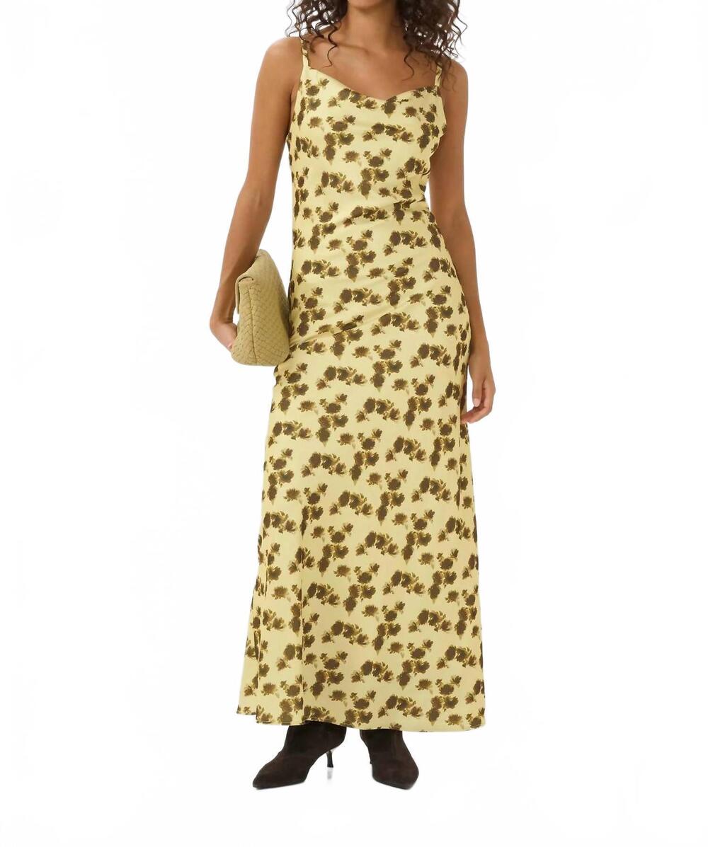 NEW GESTUZ chery maxi dress in lemon yellow